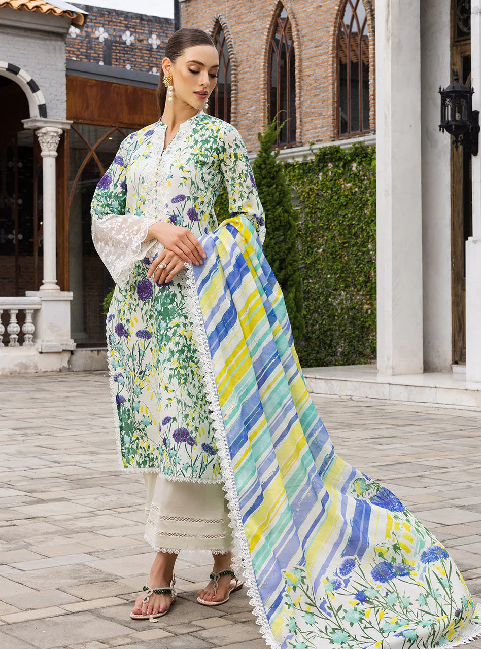 Zainab Chottani Embroidered Lawn 3 Piece Unstitched Suit Frosty-Orchid 10A