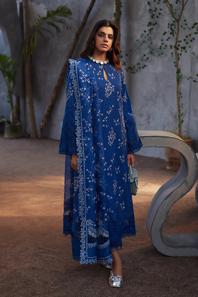 Embroidered Suffuse Blue Luxury Lawn 3 Piece