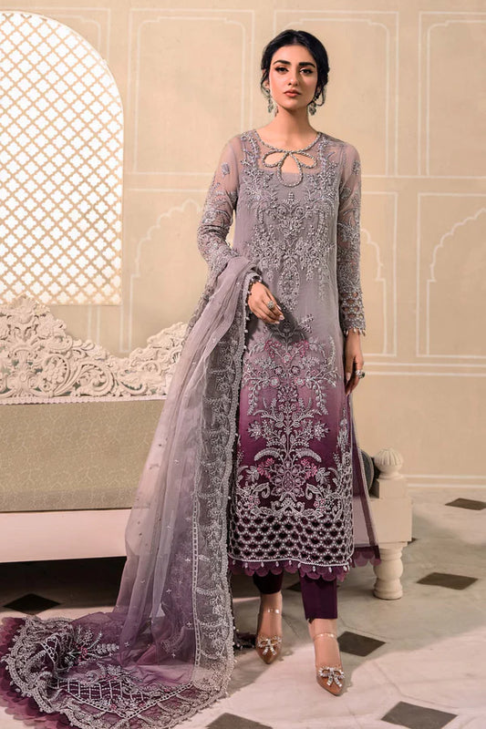 Maria B Luxury Embroidered Organza 3 Piece Unstitched Suit MBC-BD-2605-23-Party Wear