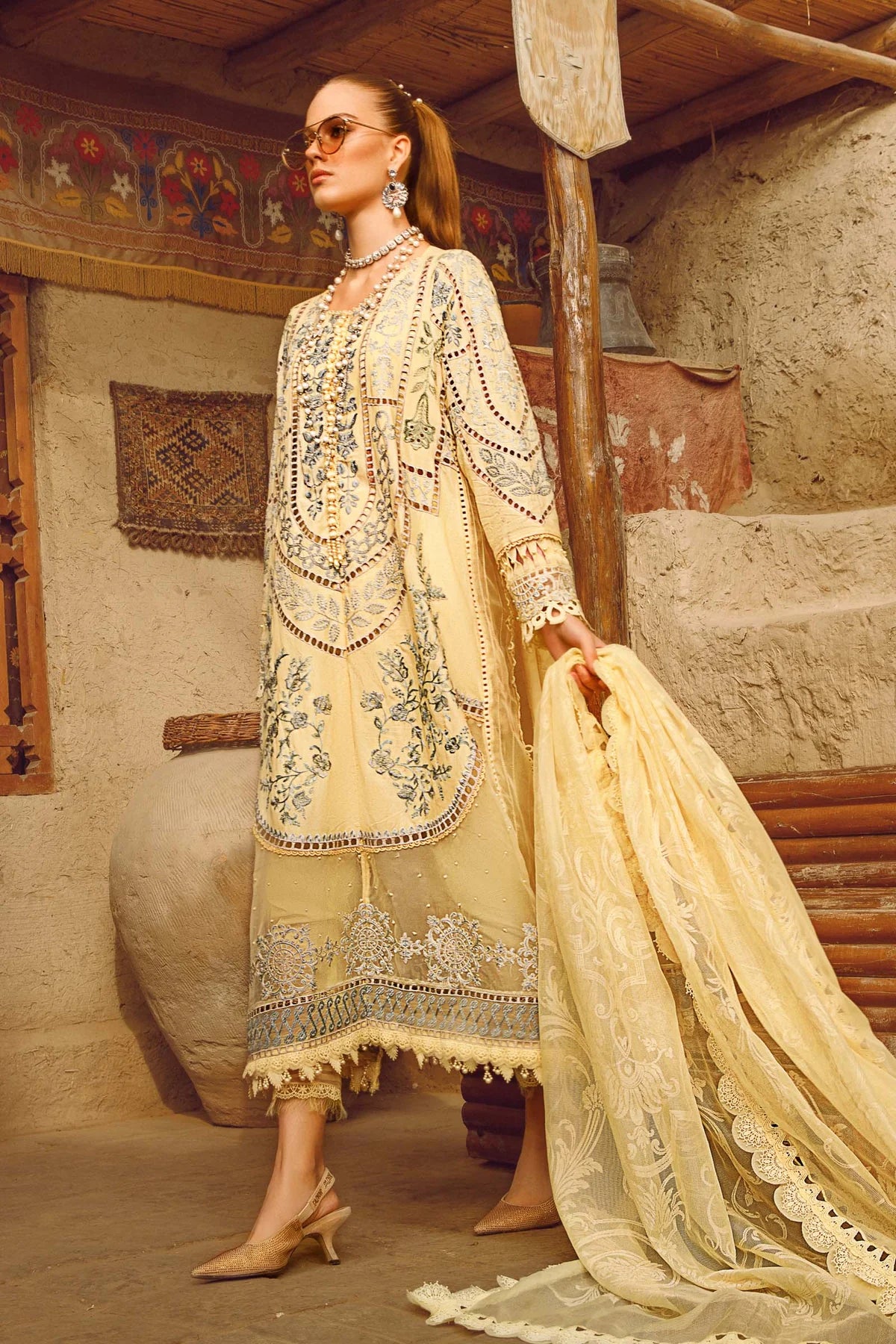 Maria B Yellow Luxury Lawn Collection Replica