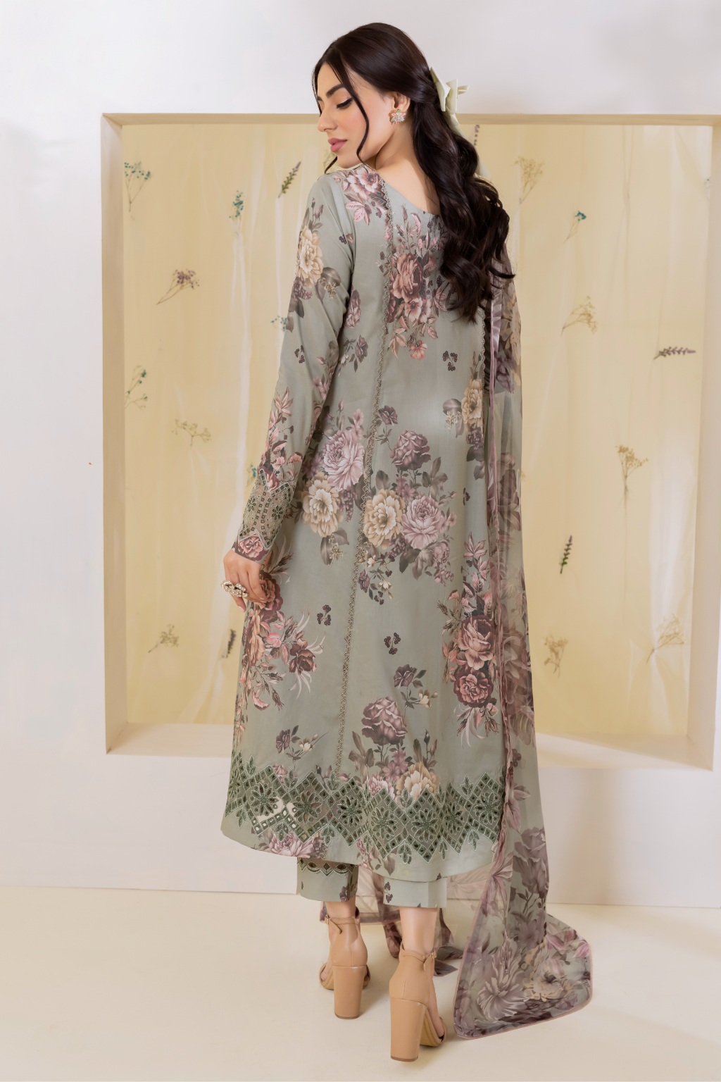 Iznik 3d Print Embroidered Lawn Unstitched Party Wear