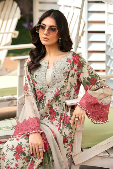 Embroidered Lawn 3 Piece Unstitched Suit MBL-MPT-2204-B-24