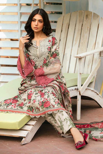 Embroidered Lawn 3 Piece Unstitched Suit MBL-MPT-2204-B-24