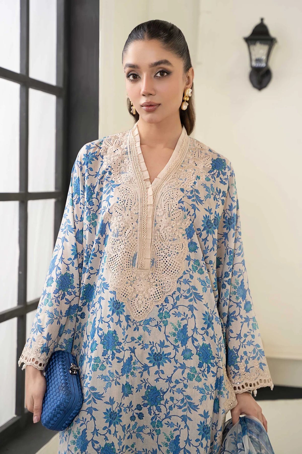 Maria B Sky Blue Digital Embroidered 3 Piece DW-EF24-108