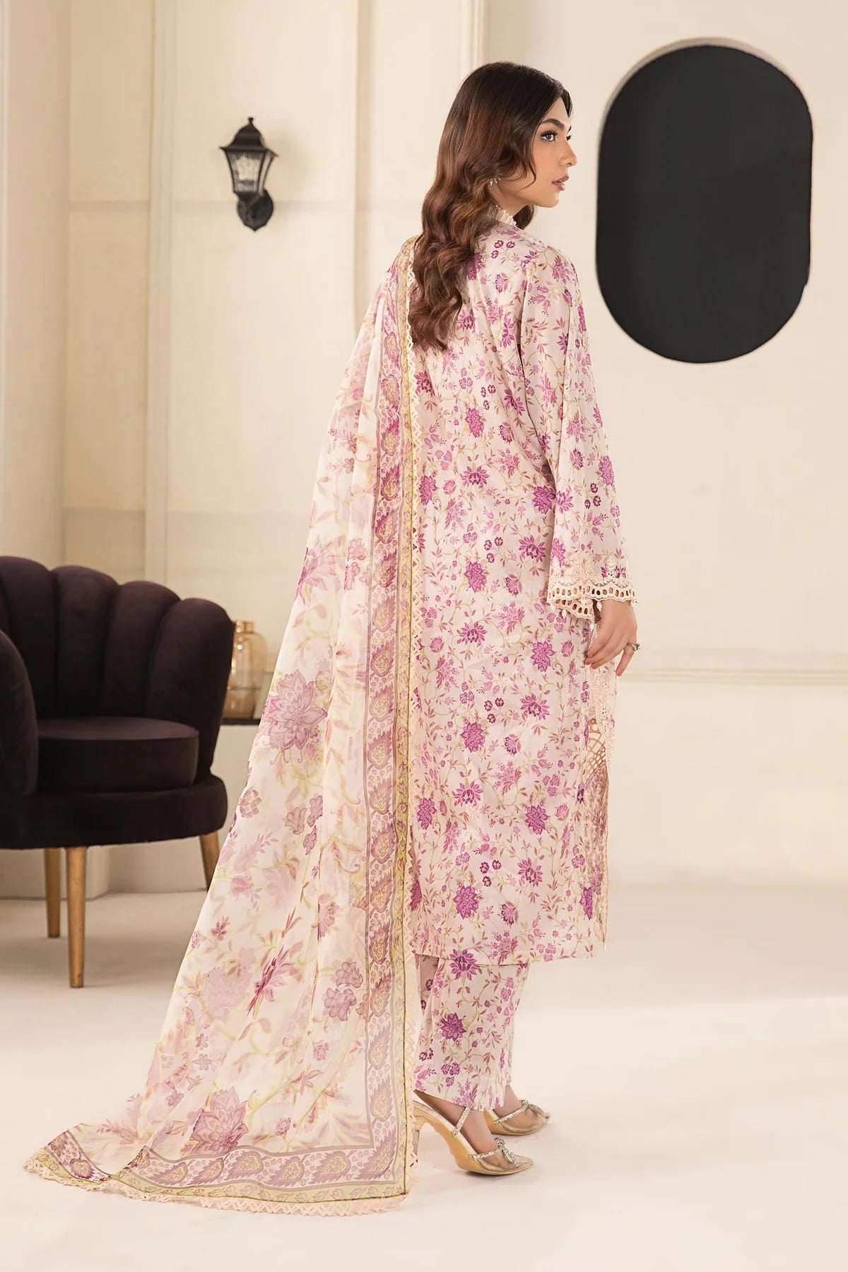 Maria B Embroidered Lawn 3 Piece Unstitched Suit DW-EF24-108