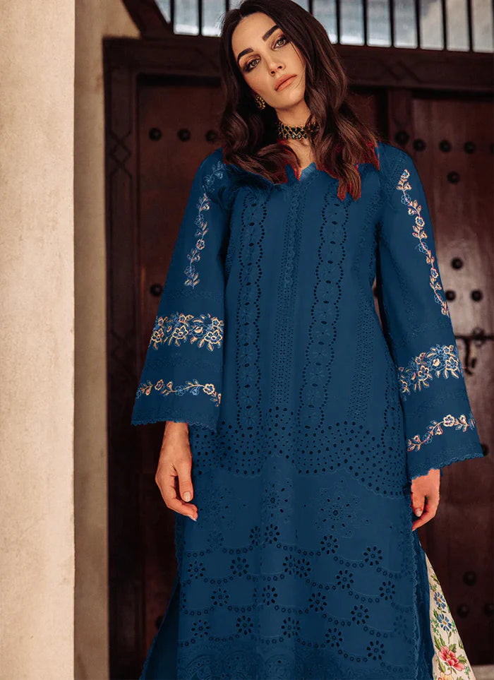 Saira Rizwan Blue Luxury Chikankari Lawn Collection 3 PCS