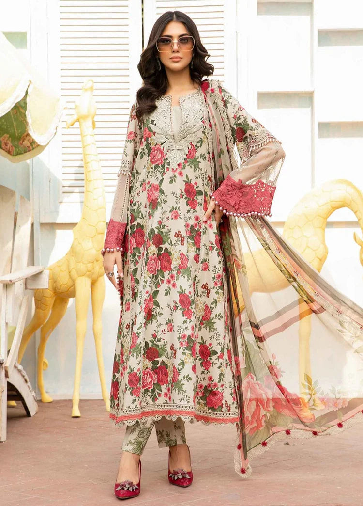 Embroidered Lawn 3 Piece Unstitched Suit MBL-MPT-2204-B-24