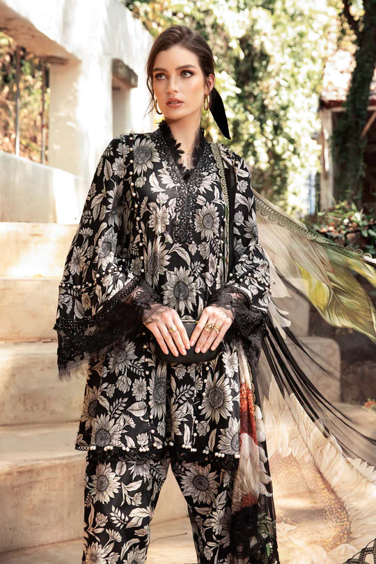 Maria B Embroidered Lawn 3 Piece Unstitched Suit MBL-MPT-1709-B-23