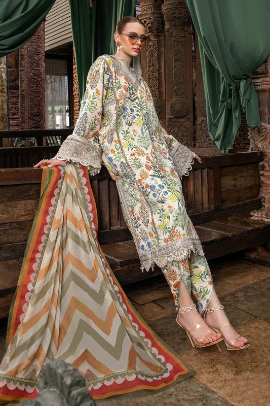 Embroidered Lawn 3 Piece Unstitched Suit MBL - MPT-1808-A