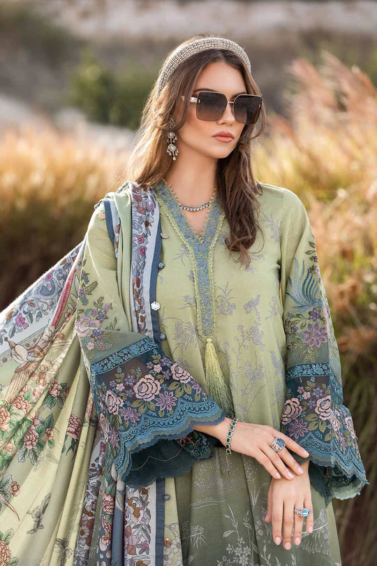 Maria B Embroidered Lawn 3 Piece Unstitched Suit MBL-MPT-2007-A-23 - Summer Collection