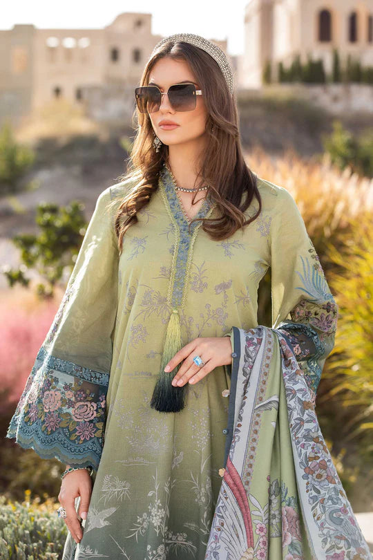 Maria B Embroidered Lawn 3 Piece Unstitched Suit MBL-MPT-2007-A-23 - Summer Collection