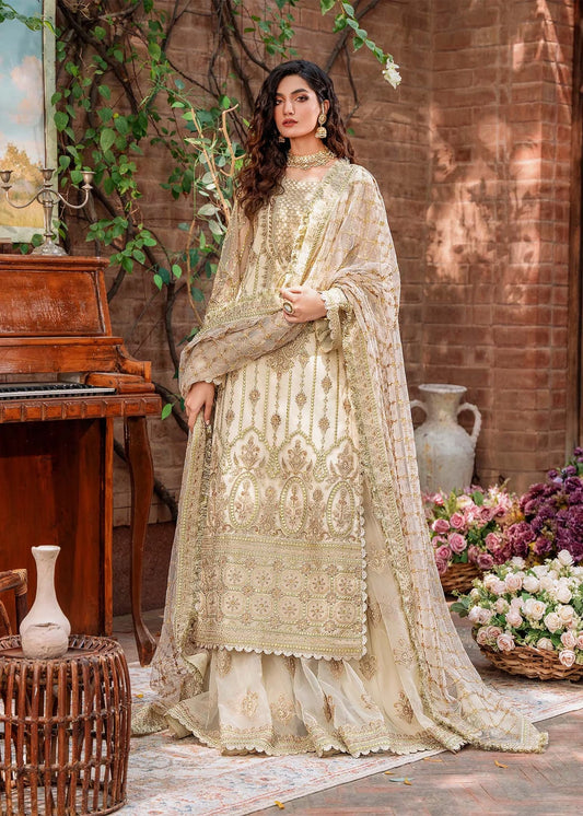 Akbar Aslam White Formal Collection Chiffon Replica