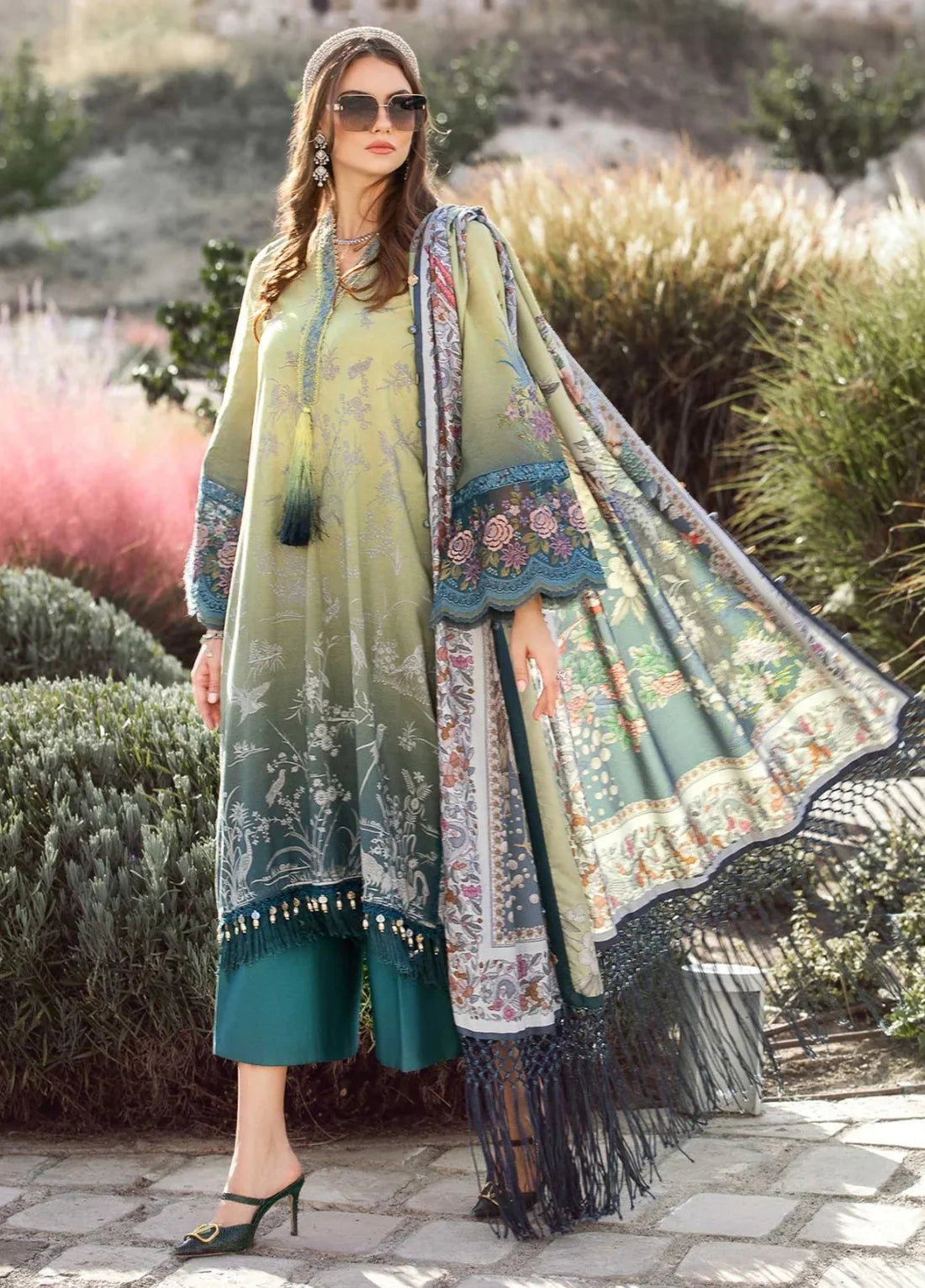 Maria B Embroidered Lawn 3 Piece Unstitched Suit MBL-MPT-2007-A-23 - Summer Collection