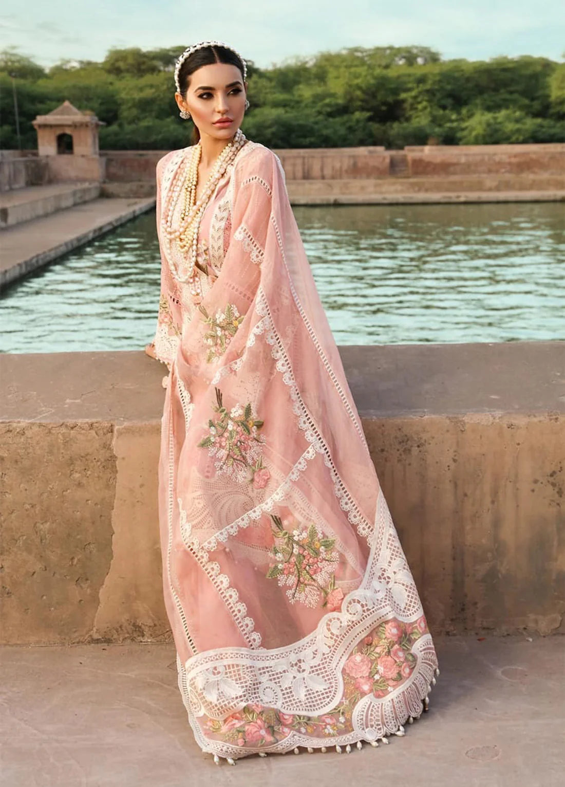 Crimson Embroidered Lawn 3 Piece Unstitched Suit