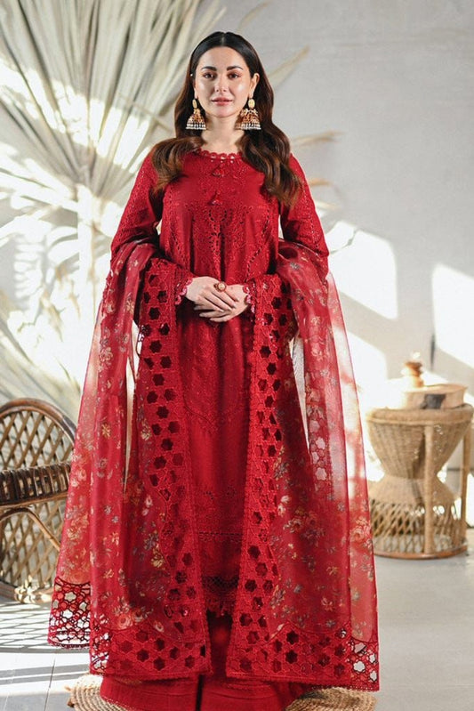 Qalamkaar Red Luxury Lawn Collection