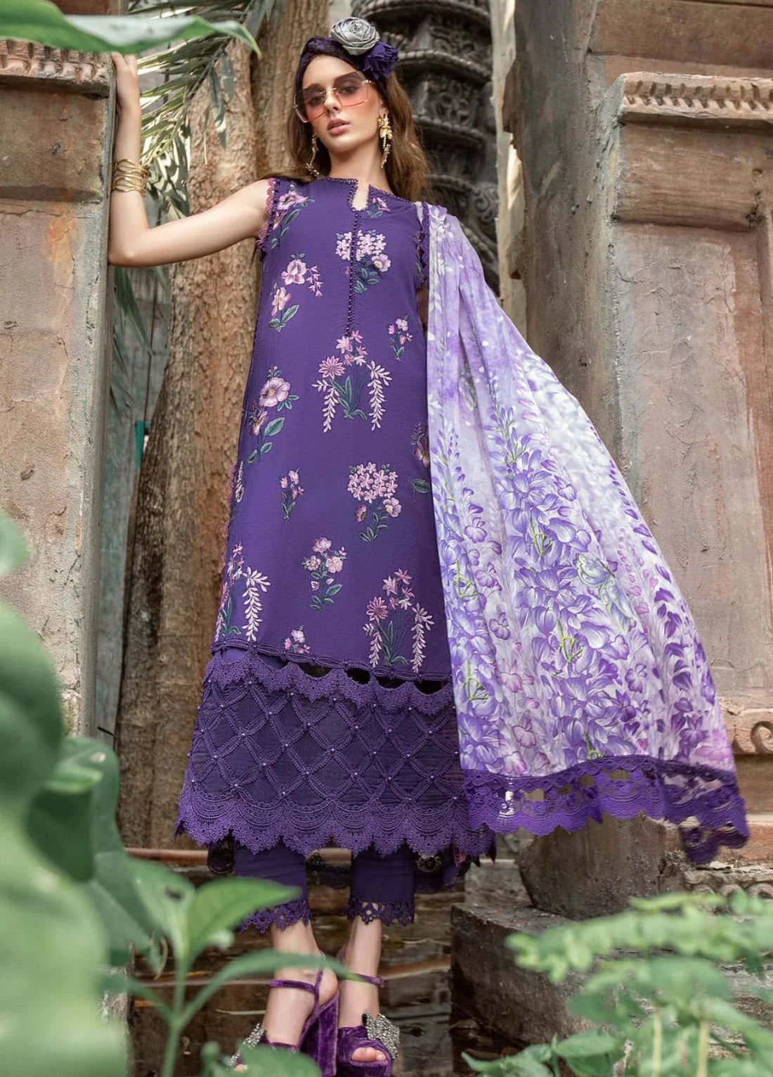 Maria B Embroidered Lawn 3 Piece Unstitched Suit MBL-MPT-1802-B-23