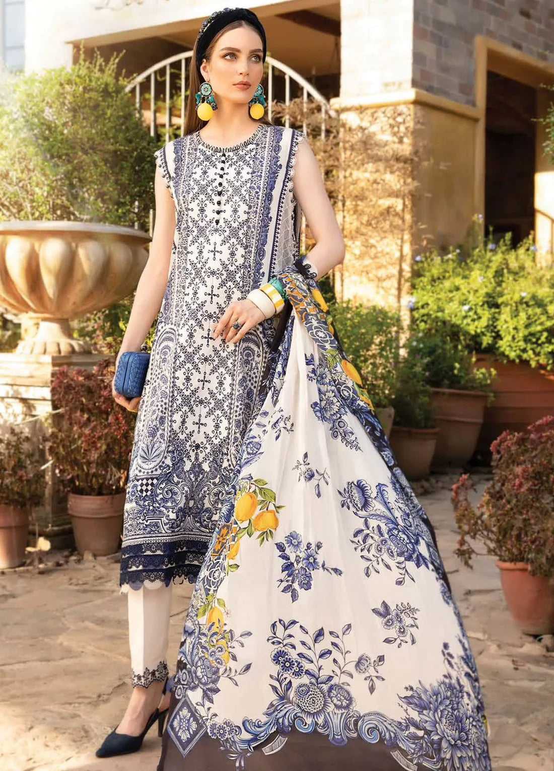 Maria B Embroidered Lawn 3 Piece Unstitched Suit MBL-MPT-1705-B-23