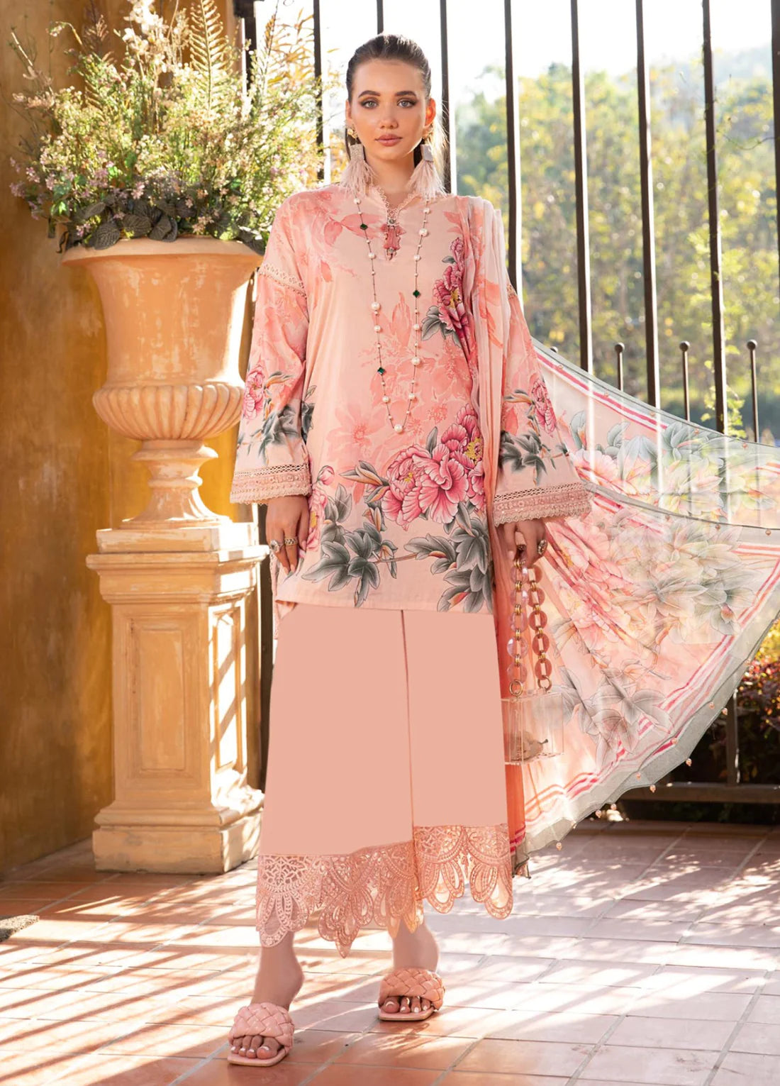 Maria B Embroidered Lawn 3 Piece Unstitched Suit MBL-MPT-1714-B-23