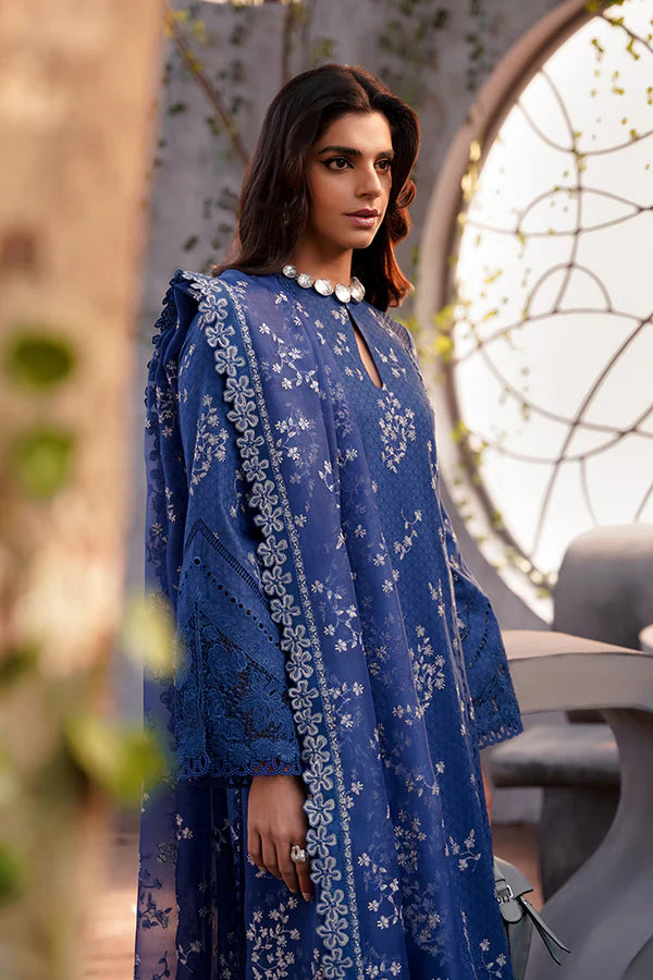 Embroidered Suffuse Blue Luxury Lawn 3 Piece